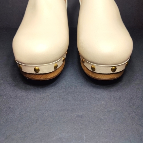 J. Crew Convertible Dusty Ivory Leather Slip On Clog Women's Shoe Size 10.5 NWOT - Picture 3 of 10